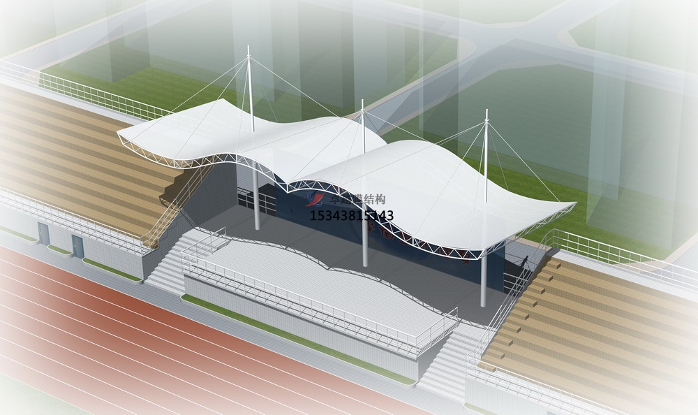 平玉體育公園膜結(jié)構(gòu)【看臺雨棚】門球場案例