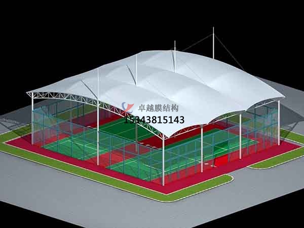吉林網(wǎng)球場(chǎng)膜結(jié)構(gòu)頂蓋/籃球場(chǎng)屋頂/門(mén)球場(chǎng)雨棚安裝