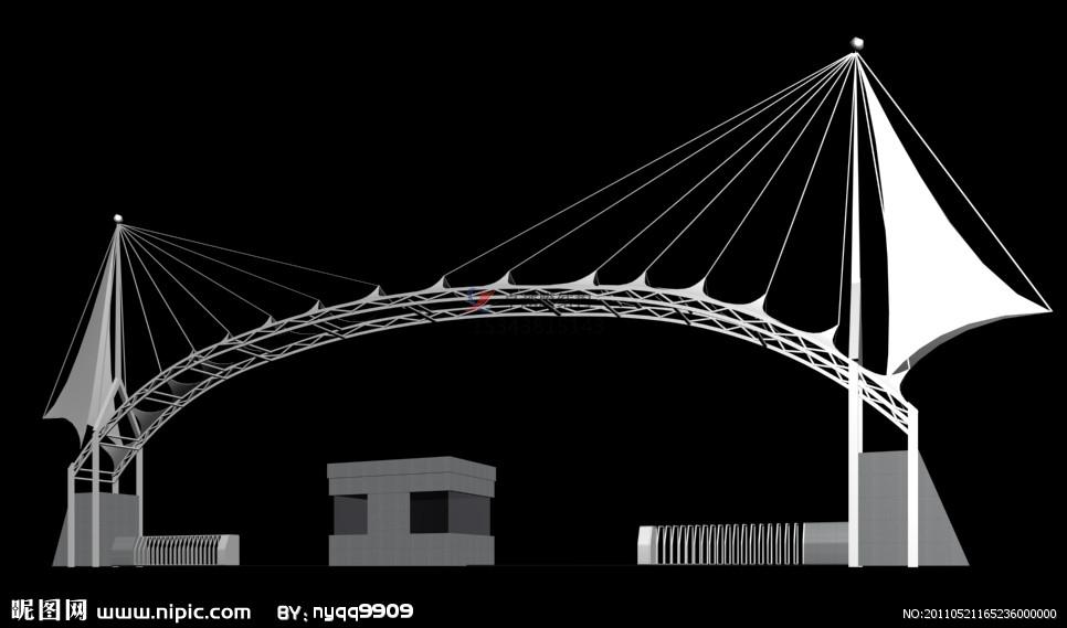 膜結(jié)構(gòu)建筑入口效果圖【專業(yè)設計團隊】